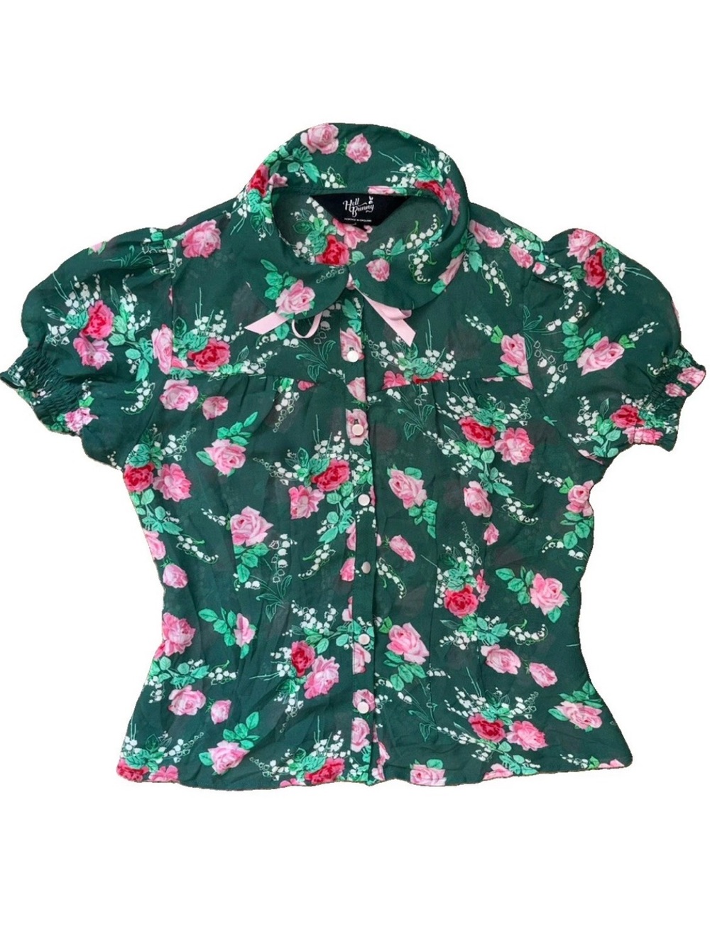 Hell Bunny Mabel Floral Blouse Size Small